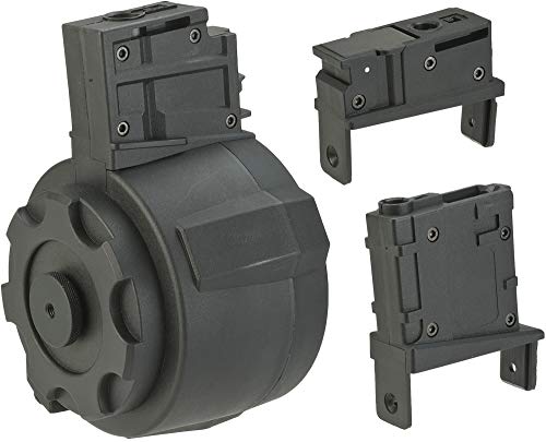 Evike Angel Custom Firestorm 1500rd Airsoft AEG Drum Flashmag (Black/Bundle Set)