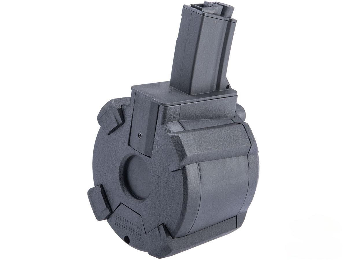 Avengers 1200 Rd Electric Drum Magazine for Airsoft AEG Rifles(MP5-Black/Button)