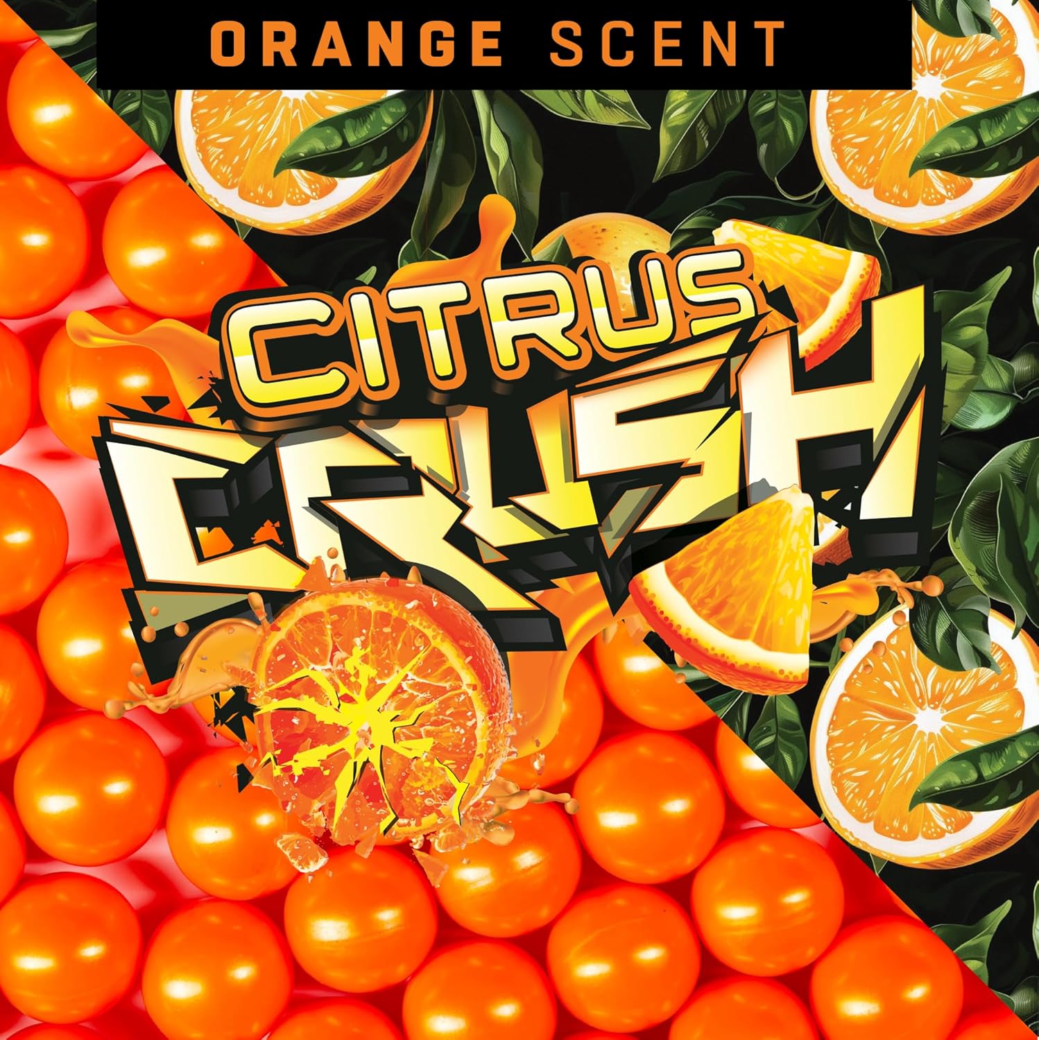 HK Army Scented Paintballs, Citrus Crush, 500 Count | Level 3 Premier Grade .68 Caliber with Metallic Orange Shell & Bright Orange Fill | High Accuracy, Eco-Friendly Paintball for All Conditions