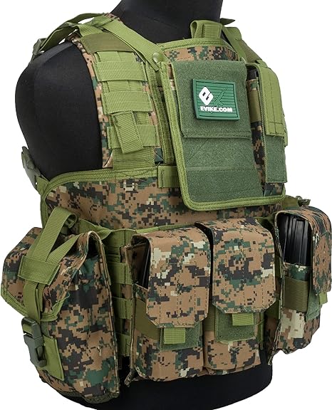 Evike Matrix Special Operations RRV Style Airsoft Chest Rig Digital Woodland V2