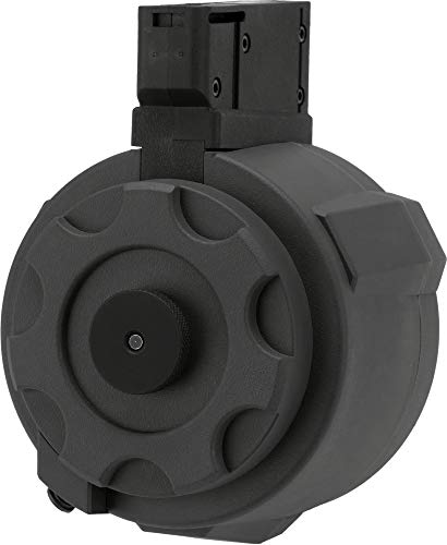 Evike - Angel Custom Firestorm 1500rd Airsoft AEG Drum Flashmag (Black / M14)
