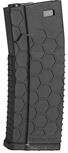 EvikeAirsoft-EMG/HeliosHexmagAirsoft120rdsPolyMid-CapMagAirsoftAEG Rifles(Black)