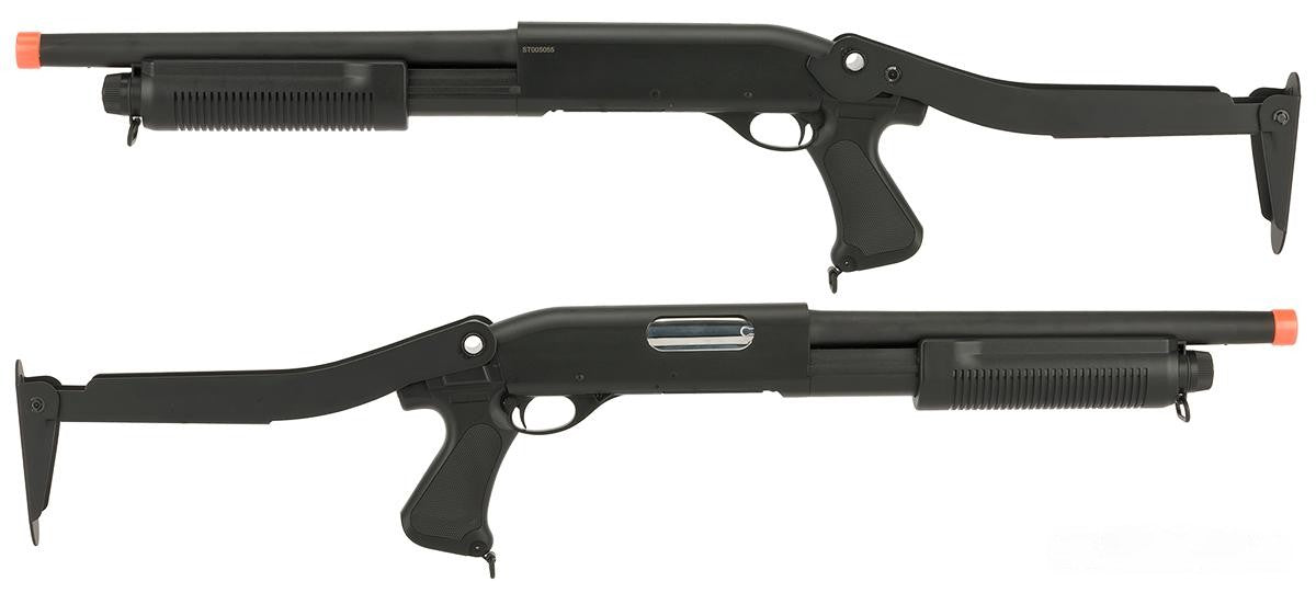 Evike CYMA M870 3-Round Burst Multi-Shot Airsoft Shotgun (Folding Stock CQB)