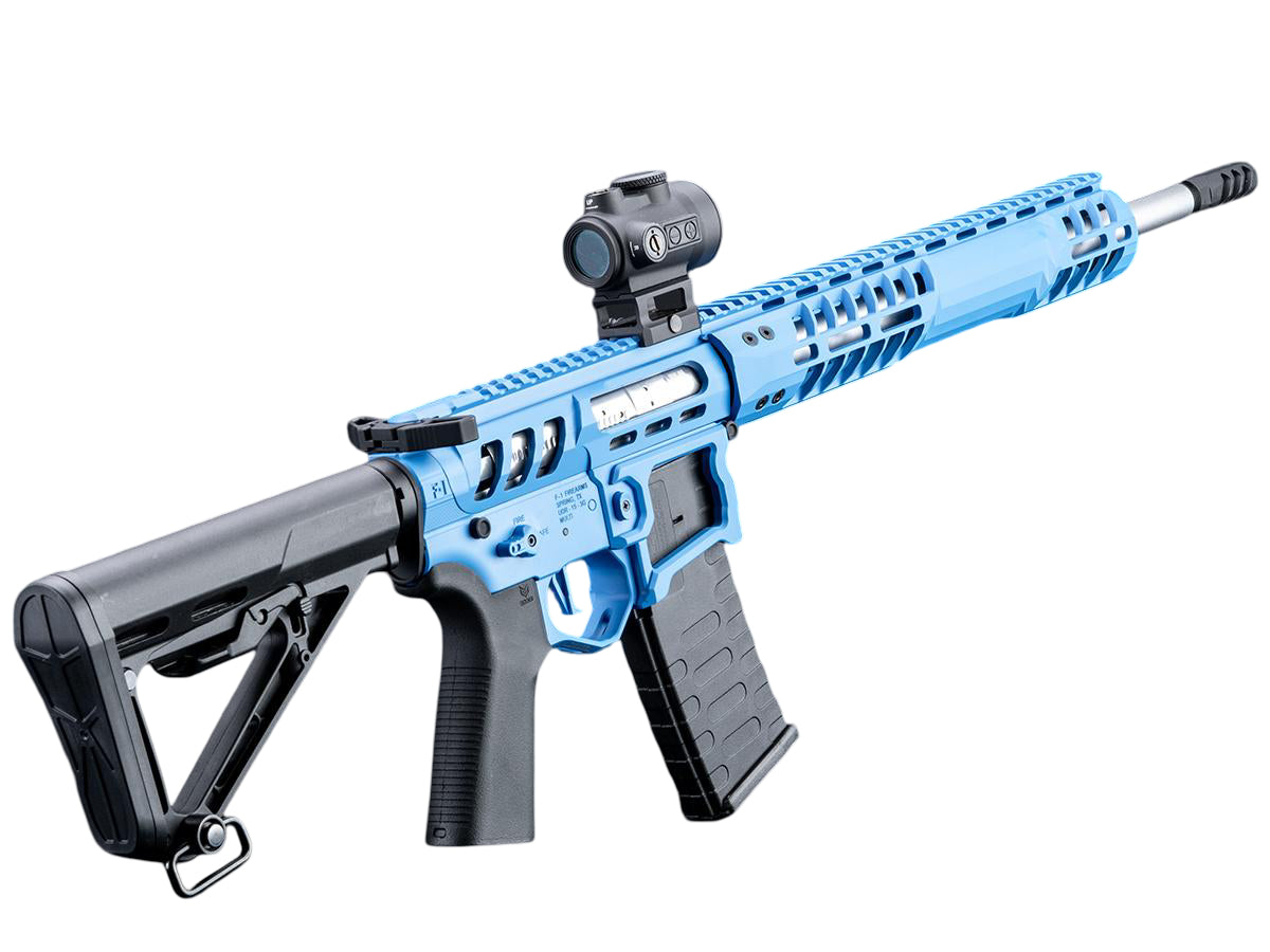 EMG F1 UDR-15 Skeletonized AR-15 eSilverEdge Airsoft AEG Rifle w/ C7M M-LOK Handguard (Color: Blue / Carbine / Gun Only)