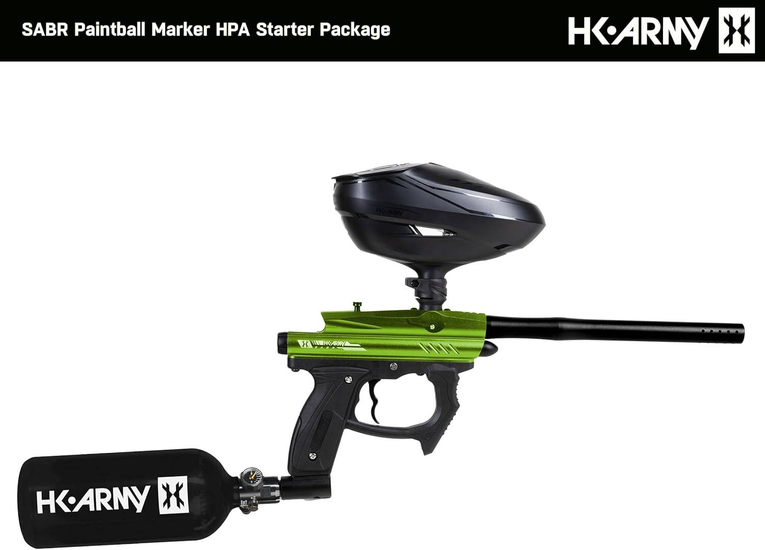 HK Army SABR Paintball Gun HPA Marker Starter Package (Green)