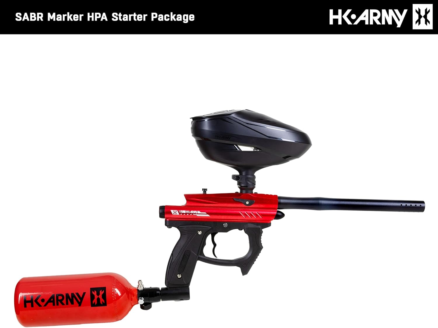 HK Army SABR Paintball Gun HPA Marker Starter Package (Red)
