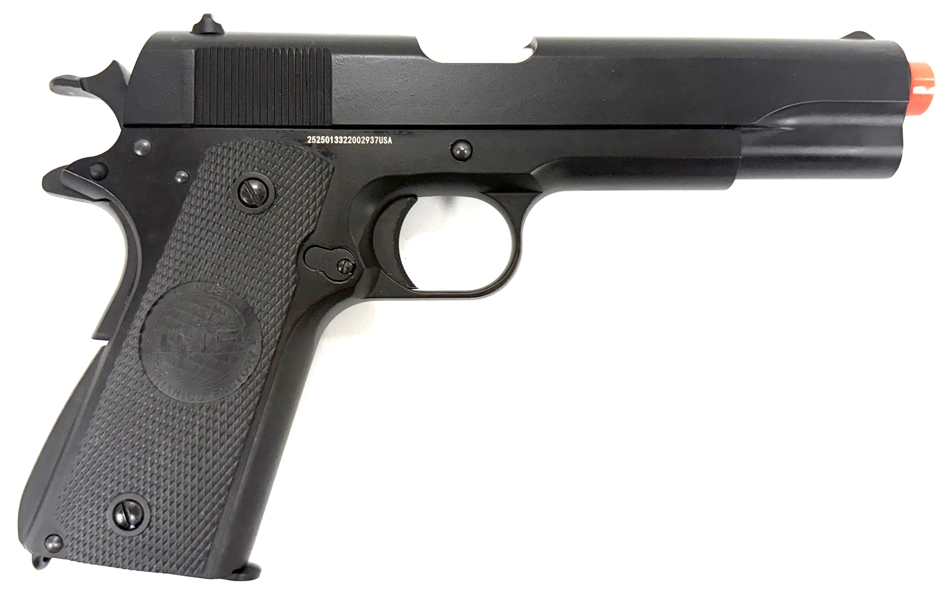 Matrix x Golden Eagle Full Metal M1911A1 GBB Airsoft Pistol (Black / IMF Grips)