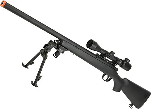 Evike AGM M700 Airsoft Cycling Action Sniper Rifle with Scope Rail (Black)