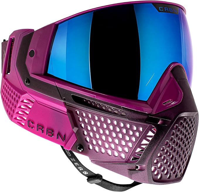 CRBN Paintball Zero Pro Goggle - Includes: Two Lens+Visor+Case-Carbon Paintball (Less Coverage, Violet)