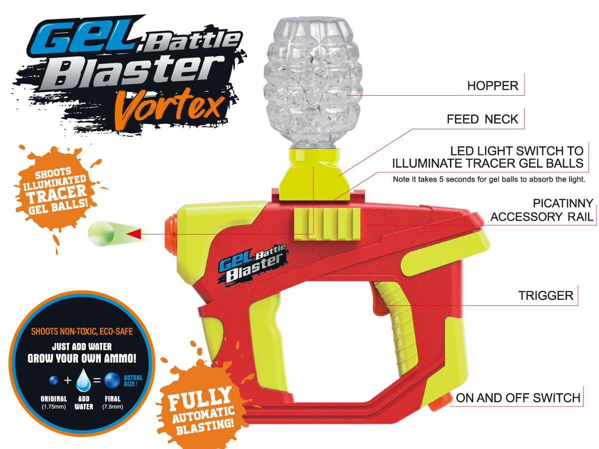 Gel Battle Blaster Water Gel / Hydro Ball Blaster (Model: Vortex - Ironman / Unstoppable Package)