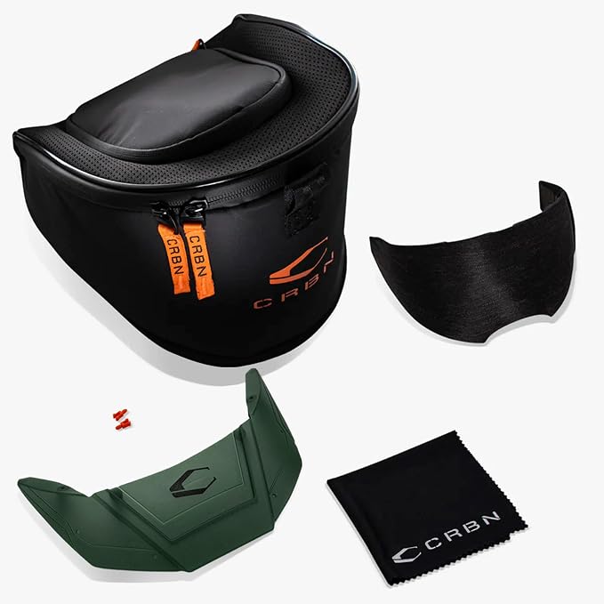CRBN Paintball Zero Pro Goggle - Includes: Two Lens + Visor + Case - Carbon Paintball (Safari, More Coverage)