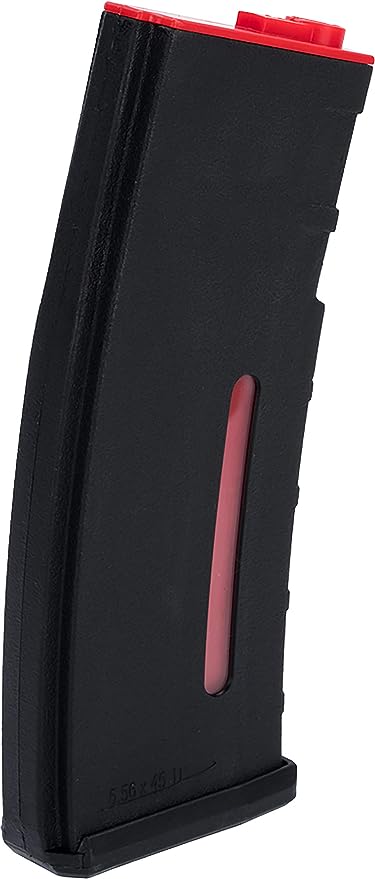 Evike BAMF 30rd Polymer Mil-Sim Airsoft Mag M4 / M16 AEG Rifles Black & Red/5pk