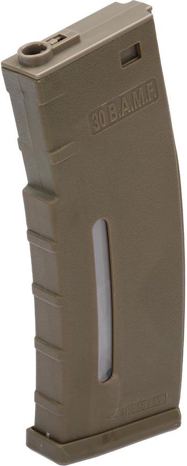 EvikeAirsoft-BAMF 30rd PolymerMidCapMag for M4/M16 Airsoft AEG Rifles(Tan/10Pk)