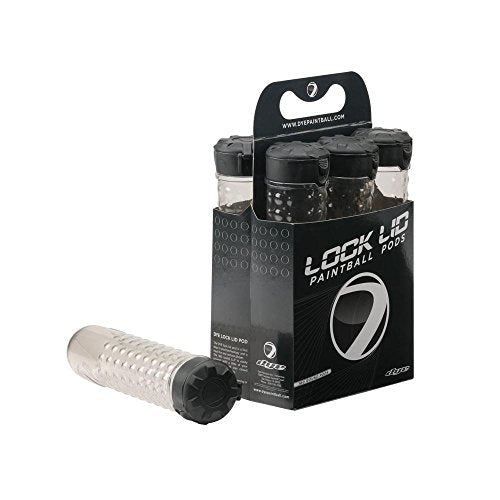 Dye LockLid 160 Round Smoke Colored Tubes 6 Pack Lock Lid Paintball Pods