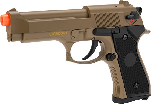 Evike Airsoft - CYMA AEP Full Auto Select Fire M9 Airsoft AEP Pistol Package Tan