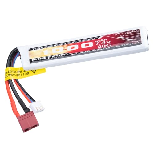 EvikeAirsoft-MatrixHighPerform7.4VStickAirsoftBat(1000mAh/20C/Deans&Short Wire)