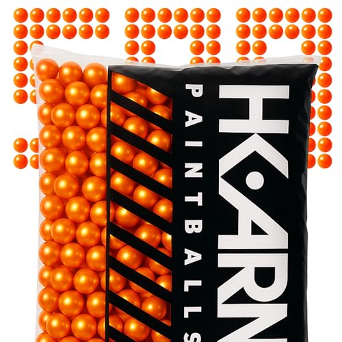 HK Army Scented Paintballs, Citrus Crush, 500 Count | Level 3 Premier Grade .68 Caliber with Metallic Orange Shell & Bright Orange Fill | High Accuracy, Eco-Friendly Paintball for All Conditions