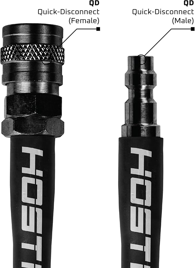 Hostile Airsoft Flex Line Hose 42" Quick-Disconnect for HPA Tanks (Grey)