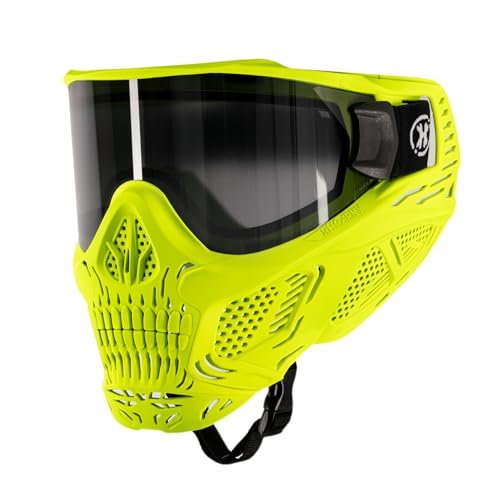 HK Army HSTL Skull Paintball Goggle/Airsoft Mask (Neon Yellow, Smoke)
