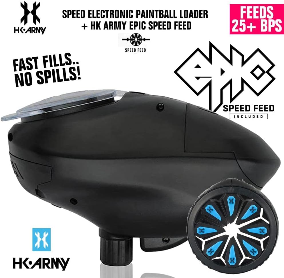 HK Army Speed Electronic Paintball Loader with Epic Speed Feed - Sapphire