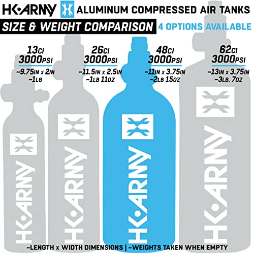 HK Army 48ci/3000psi Compressed Air HPA Paintball Tank w/Regulator - Black