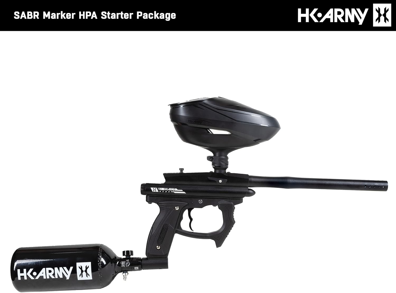 HK Army SABR Paintball Gun HPA Marker Starter Package (Black) Used