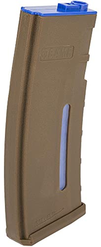EvikeAirsoft-BAMF190rdPolymerMid-CapAirsoftMag forM4 /M16AEG Rifles(Tan&Blue)