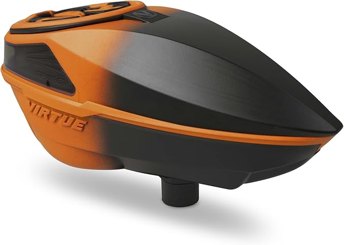VIRTUE Spire V Loader Paintball Hopper 230 Rd Capacity CrownSF III Orange Black