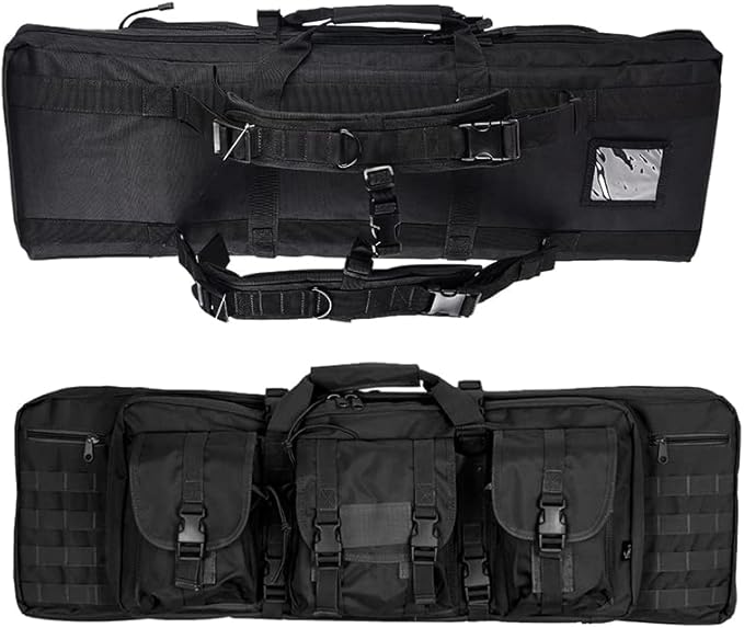 Lancer Rifle Case 600D Polyester Double Long Rifle Bag (Black, 36" INCH)