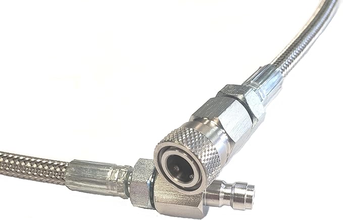 3Skull Paintball Airsoft Fill Whip Hose Extension 4500 Psi PCP - 36 inch Stainless Steel Air Fill Station and Charging System