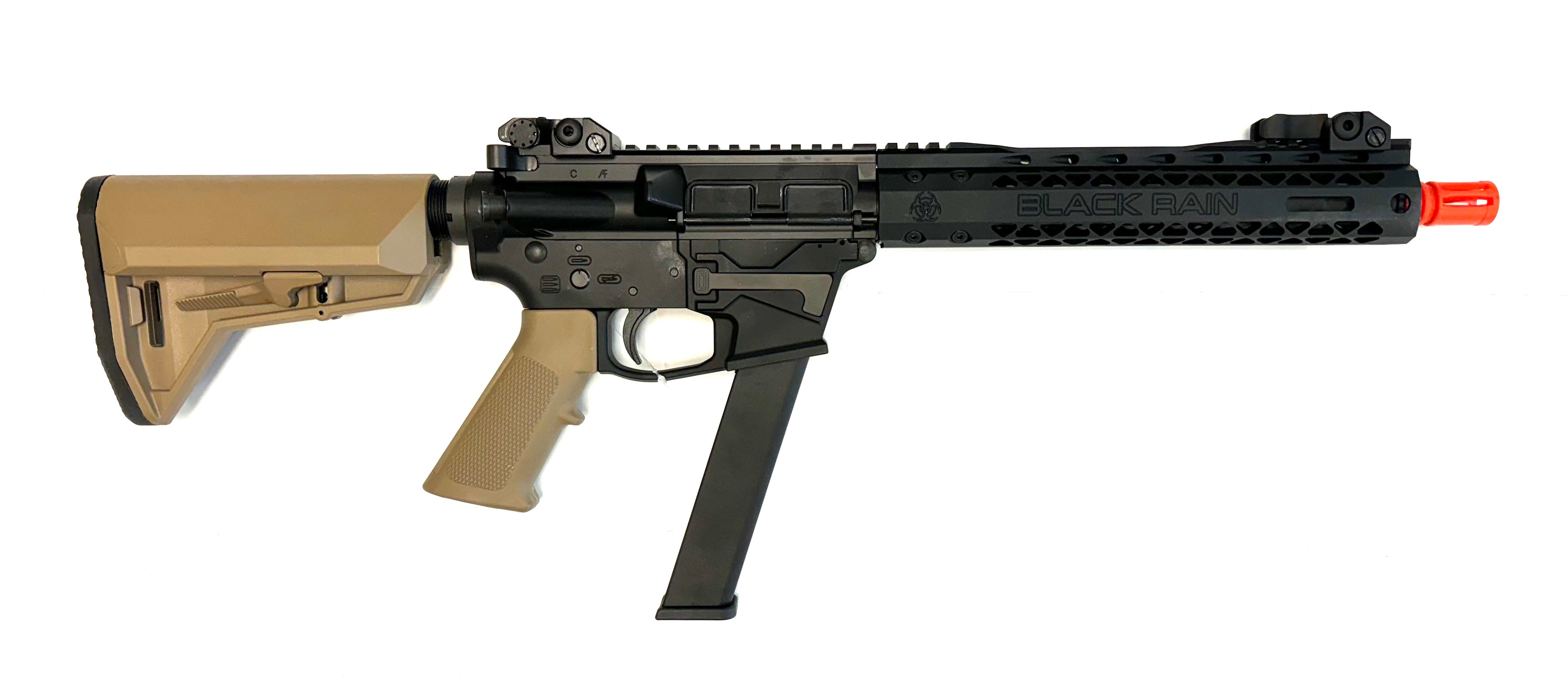EMG Black Rain Ordnance BRO 9mm Gas Blowback Airsoft Rifle (Carbine Black & Tan)