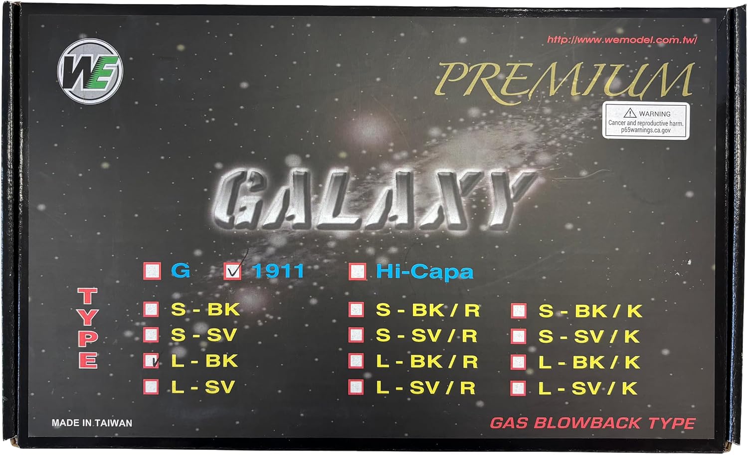 3Skull We-Tech Galaxy 1911 GBB Airsoft Pistol (Color: Black Slide/Black Frame/Premium Long Barrel)
