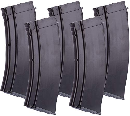 Evike MAG 100Rd Mid-Cap Mag for AK Series Airsoft AEG(Plum/5.45 Style/Pack of 5)