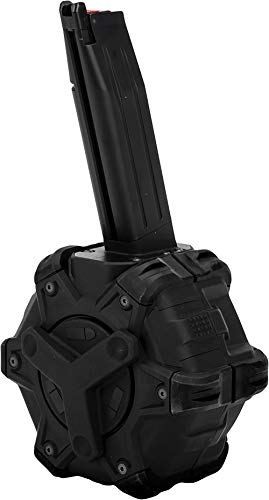 Evike AW Custom Drum Magazine for GBB Airsoft Pistols & Rifles TM Hi-Capa/Black