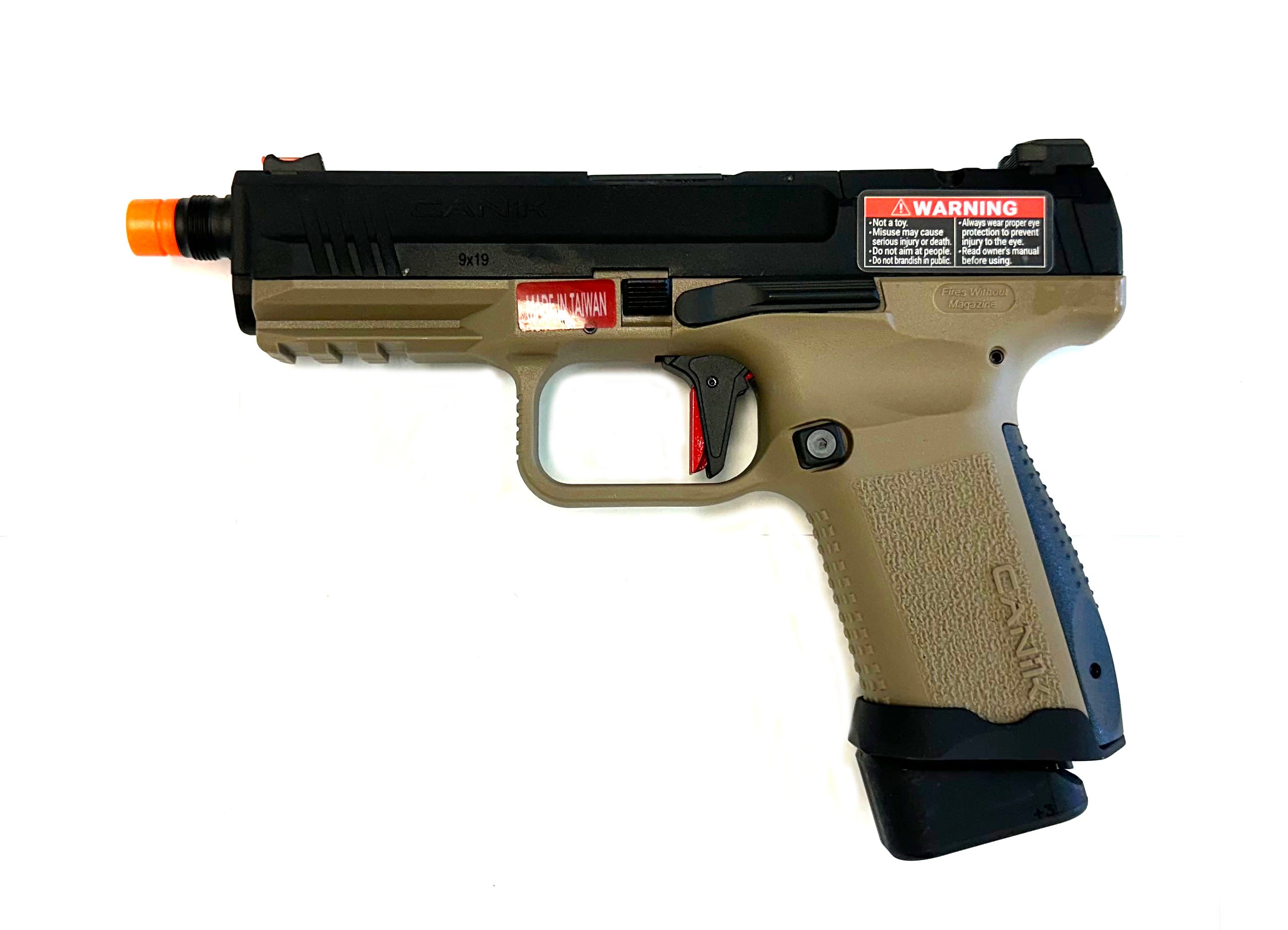 EMG Canik x Salient Arms TP9 Elite Combat Airsoft Pistol - Tan Two-Tone