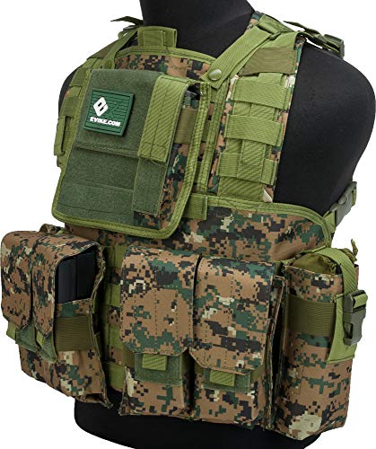 Evike Matrix Special Operations RRV Style Airsoft Chest Rig Digital Woodland V2