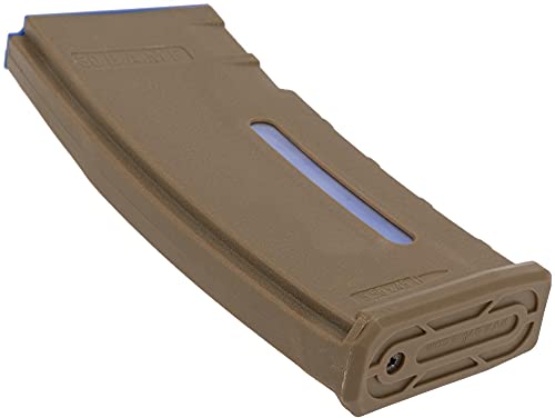 EvikeAirsoft-BAMF190rdPolymerMid-CapAirsoftMag forM4 /M16AEG Rifles(Tan&Blue)