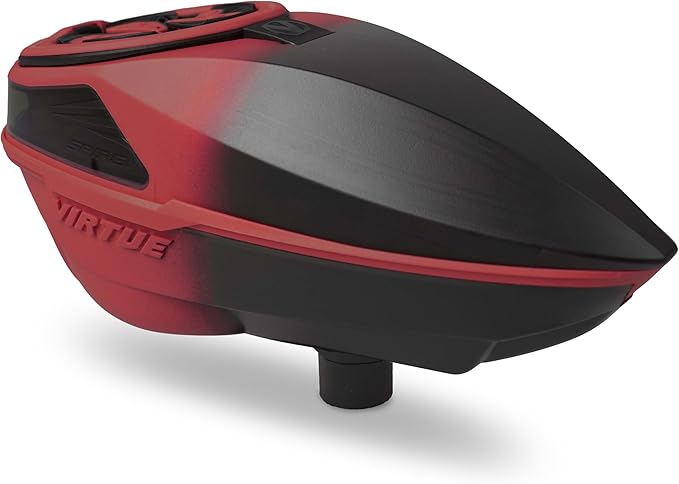 VIRTUE Spire V Loader Paintball Hopper 230 Round Capacity CrownSF III Red Black