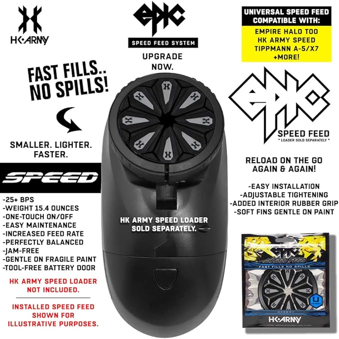 HK Army Universal Epic Speed Feed Paintball Loader Hopper Accessory - Stealth