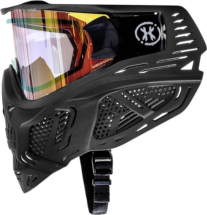 HK Army HSTL Skull Paintball Goggle/Airsoft Mask (Black, Gold)
