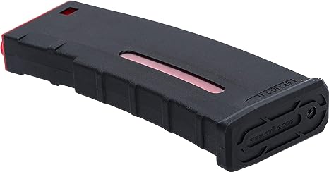 Evike BAMF 30rd Polymer Mil-Sim Airsoft Mag M4 / M16 AEG Rifles Black & Red/5pk