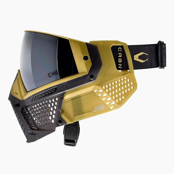 CRBN Paintball Zero Pro Goggle - Includes: Two Lens+Visor+Case-Carbon Paintball (More Coverage, Dune)