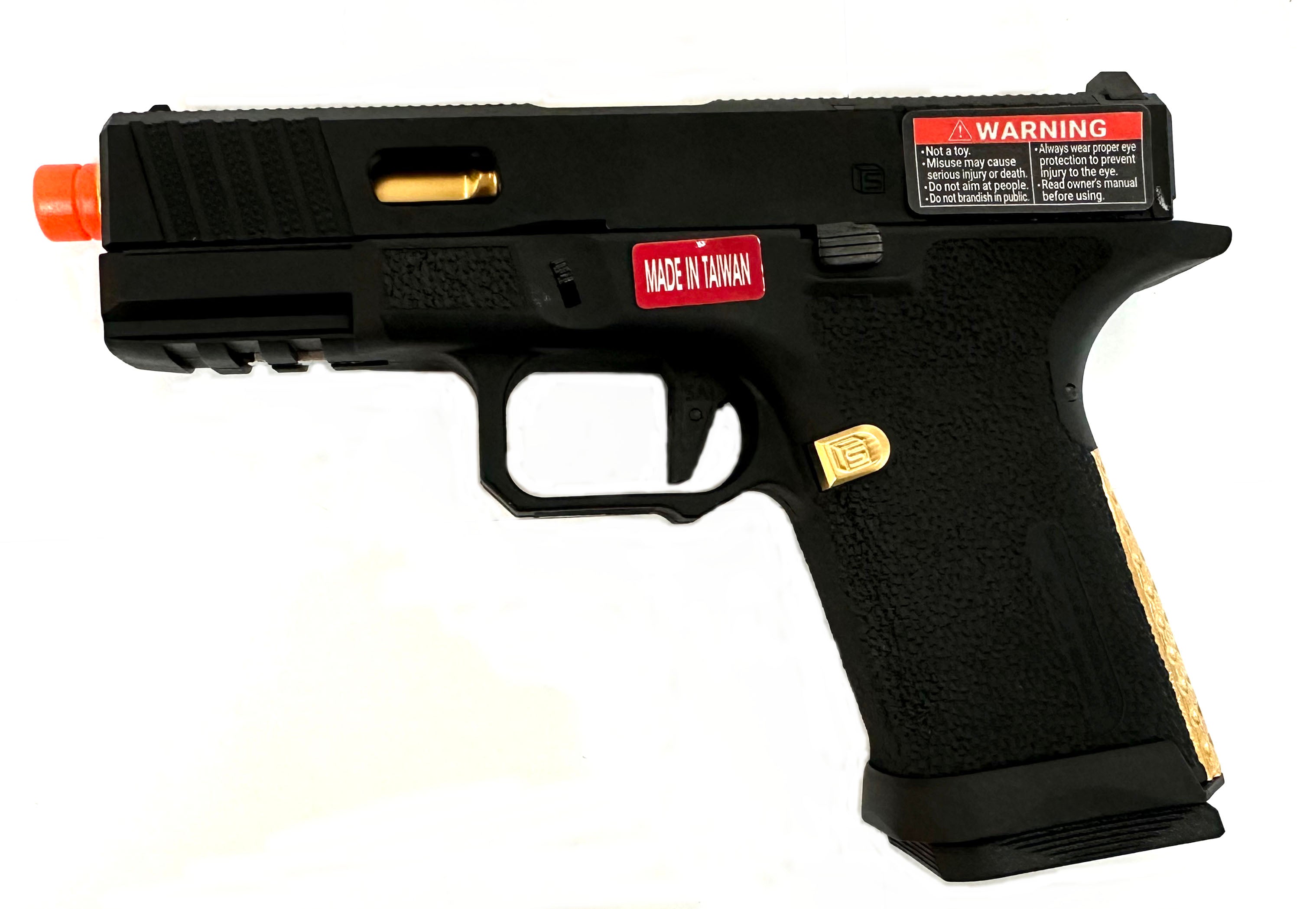 EMG SAI BLU Compact GBB Airsoft Pistol w/ RMR-Cut Slide (Gold / Green Gas)