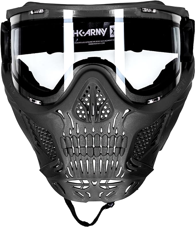 HK Army HSTL Skull Paintball Goggle / Airsoft Mask (Black, Clear)