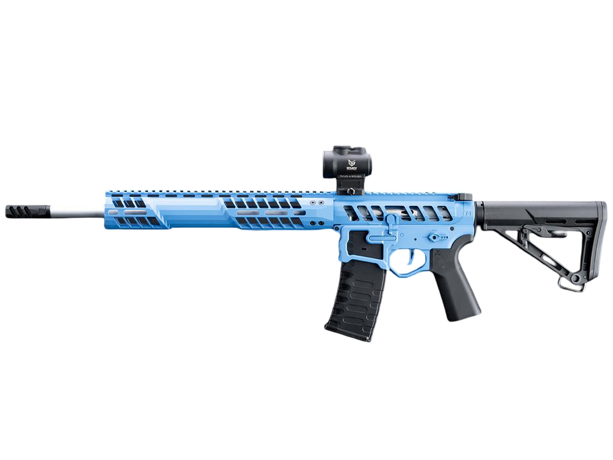 EMG F1 UDR-15 Skeletonized AR-15 eSilverEdge Airsoft AEG Rifle w/ C7M M-LOK Handguard (Color: Blue / Carbine / Gun Only)