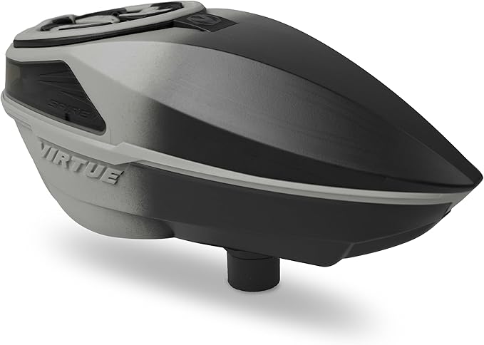 VIRTUE Spire V Loader Paintball Hopper 230 Rd Capacity CrownSF III Silver Black