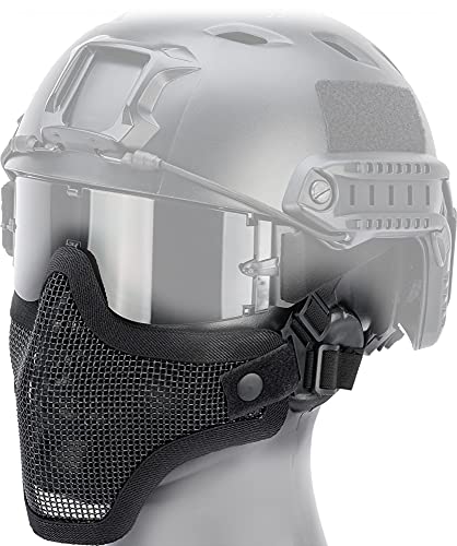 Evike Airsoft - Matrix Carbon Steel Mesh Striker V1 Lower Half Mask (Black)
