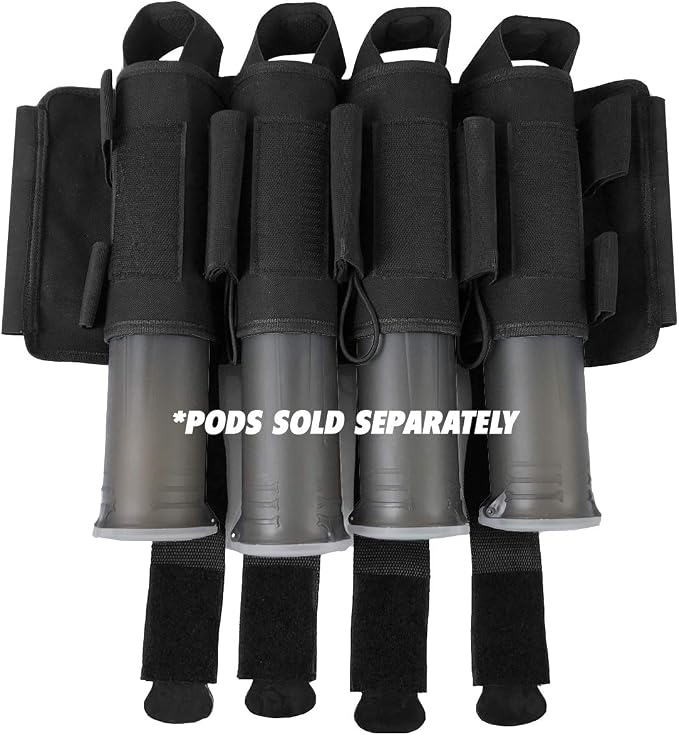Maddog Pro 4+3 Paintball Harness Pod Pack | Harness Only | Adjustable Pod Holder Belt for Tournament, Woodsball & Speedball (Holds up to 7 Pods)