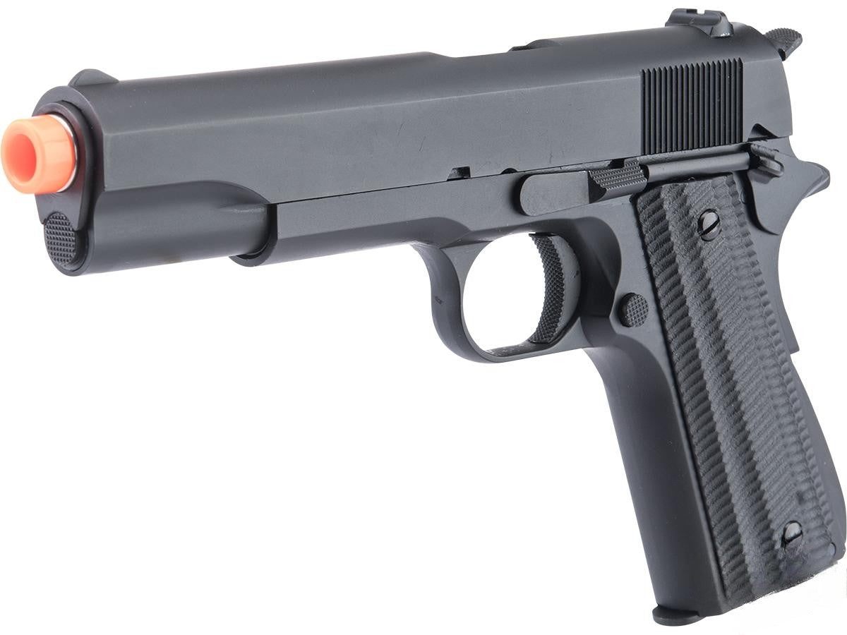Matrix x Golden Eagle Full Metal M1911A1 GBB AirsoftPistol(Black/Textured Grips)