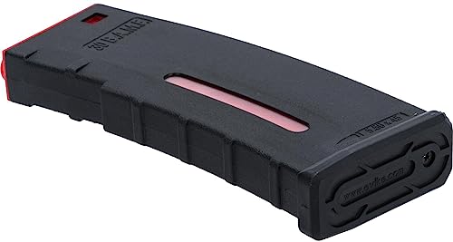 Evike BAMF 30rd Polymer MilSim Magazine for M4 Airsoft AEG Rifles (Color: Black & Red / Pack of 10)